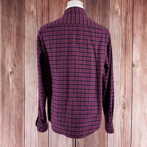 UNTUCKit Calder Mens Size XL Red Black Plaid Flannel Long Sleeve Button Up Shirt - Picture 6 of 16
